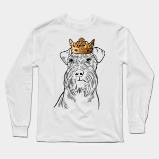 Schnauzer Dog King Queen Wearing Crown Long Sleeve T-Shirt